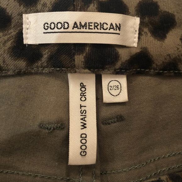 Good American Good Legs Crop Skinny Sage Leopard - Picture 4 of 8